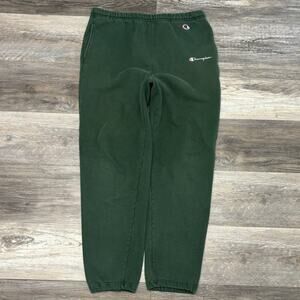 Vintage‎ 90s Champion Green Mens L Spellout Script Tapered Sweatpants USA EUC